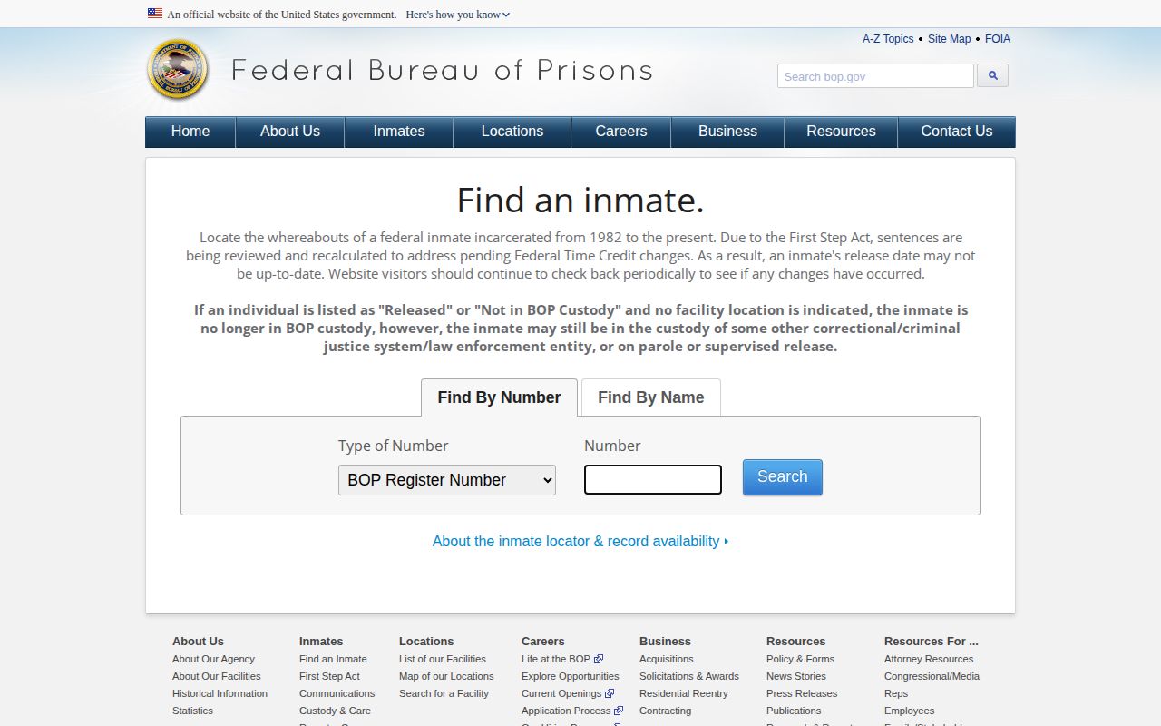 Little River County federal inmate record locator