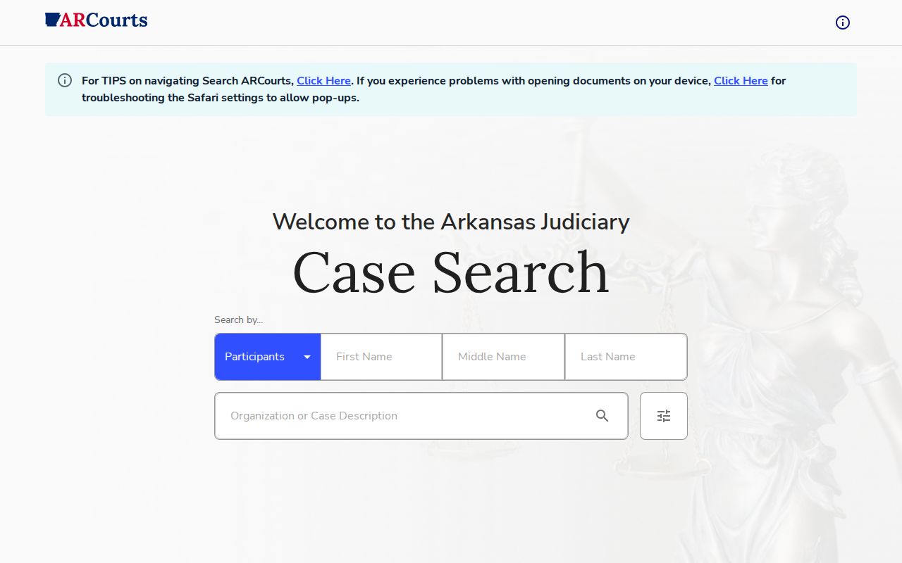 Little River County warrant and court record query interface